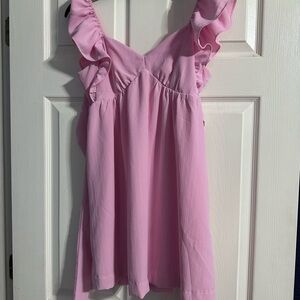 Pink Ruffled Women's Top